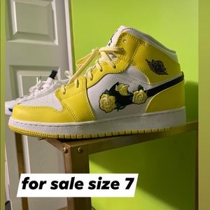 jordan retro 1 mid Dynamic yellow floral (GS)